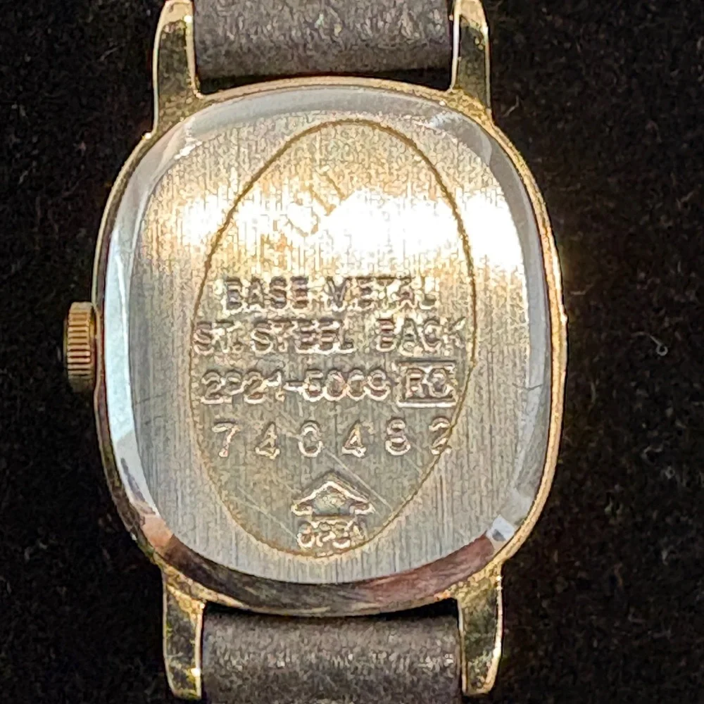 Seiko Gold-Tone Case Silver Dial Watch with Gray Strap